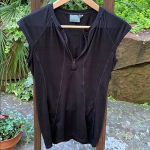 Athleta Black Cap Sleeves Top